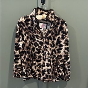 Leopard Print Fleece Pullover